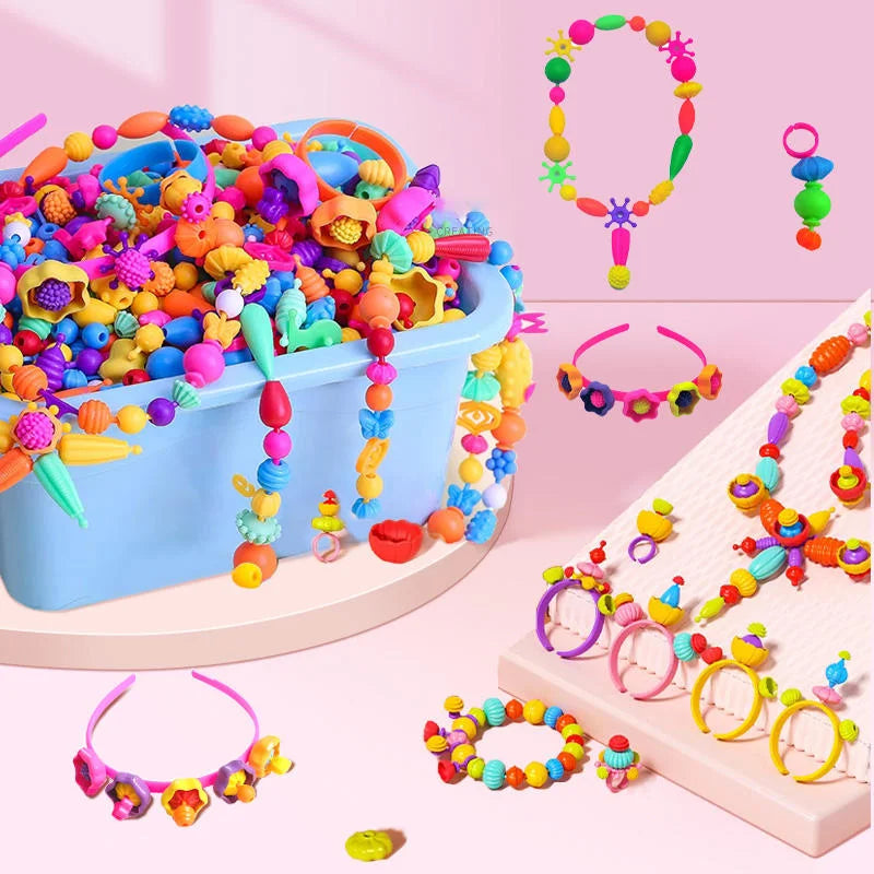 مجموعة الخرز السحرية سهلة التركيب… متعة تخطف القلب وتحوّل وقت طفلتك لفرح وضحك وإبداع بلا حدود