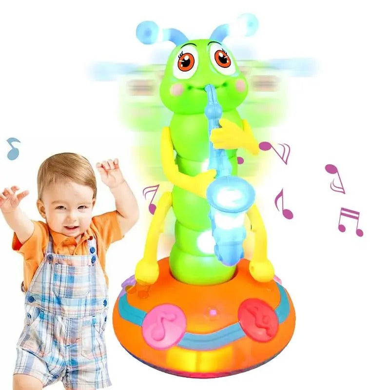سـاحر الطفولة المذهل – اليرقة الراقصة الساكسوفونية المضيئة 🎶✨