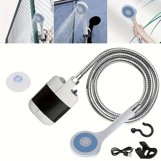 الدش المحمول الخارجي مع مضخة كهربائية قابلة للشحن