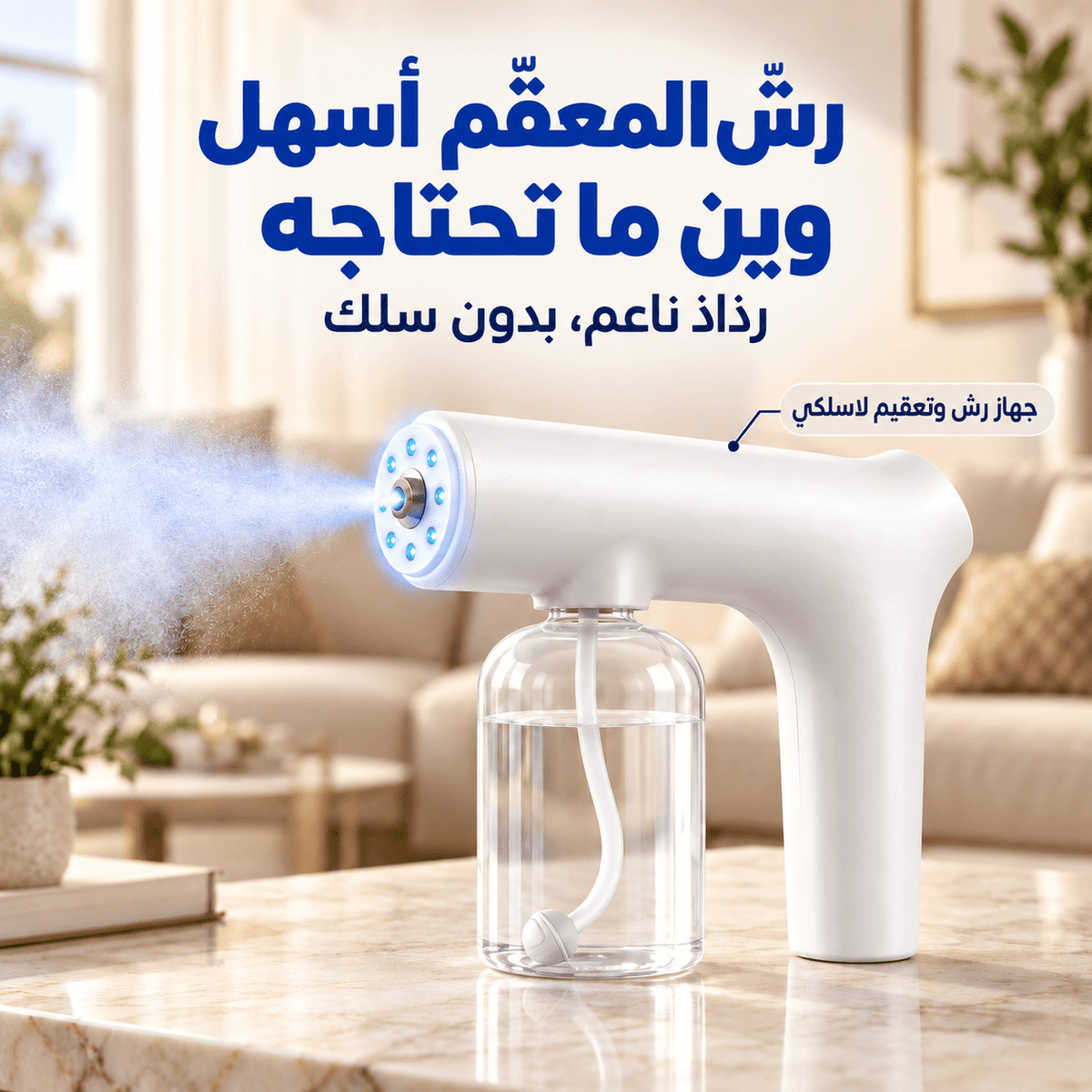 ودّع تعب البخّاخ اليدوي! جهاز رذاذ لاسلكي بخزان ٣٨٠ مل… رشّ ناعم، تحكّم بإيدك، وحركة على كيفك!