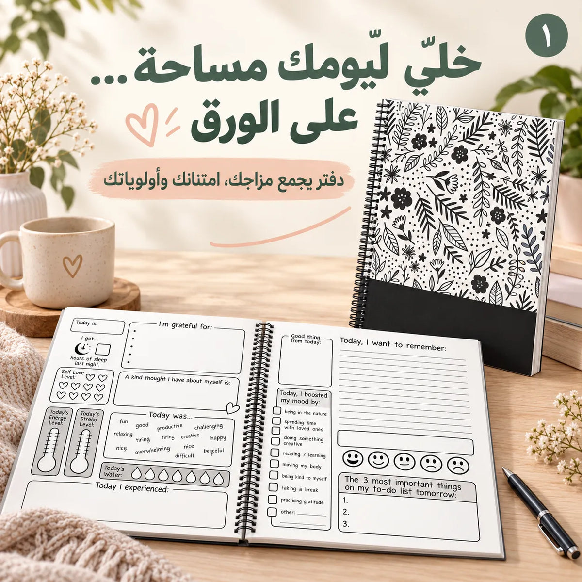 كل يوم إله حكاية… خلّي إله صفحة! دفتر يجمع مزاجك، لحظاتك الحلوة وأولوي ...