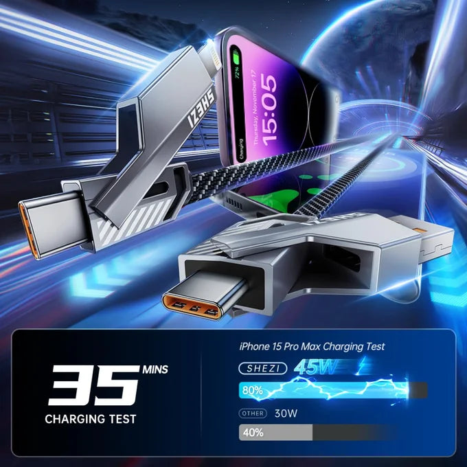 كابل الشحن الرهيب 4 في 1